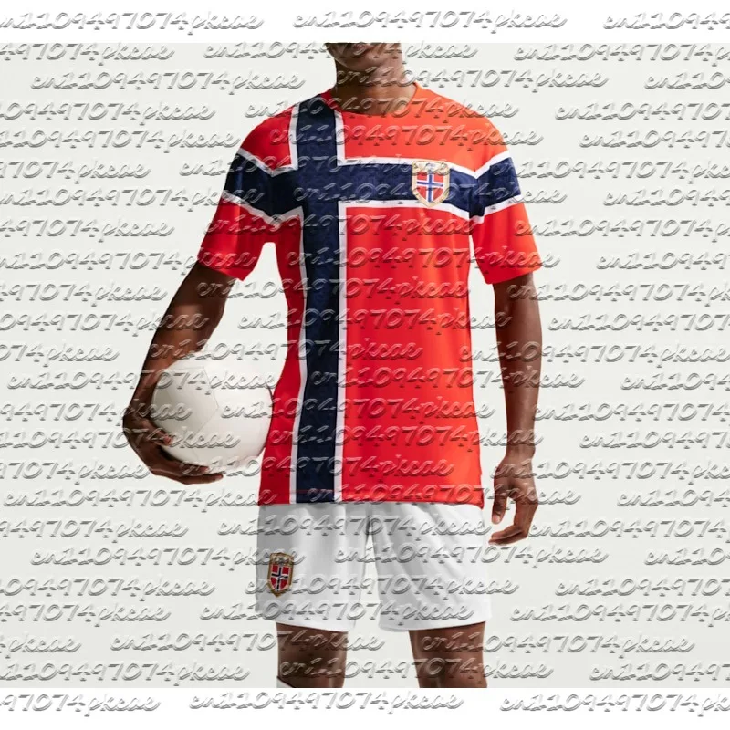 

Hot 2026 New Norway Team Home Match Training Shirt Shorts Jersey Set Men's Soccer Fan Shirt Quick-drying Breathable Sportswear