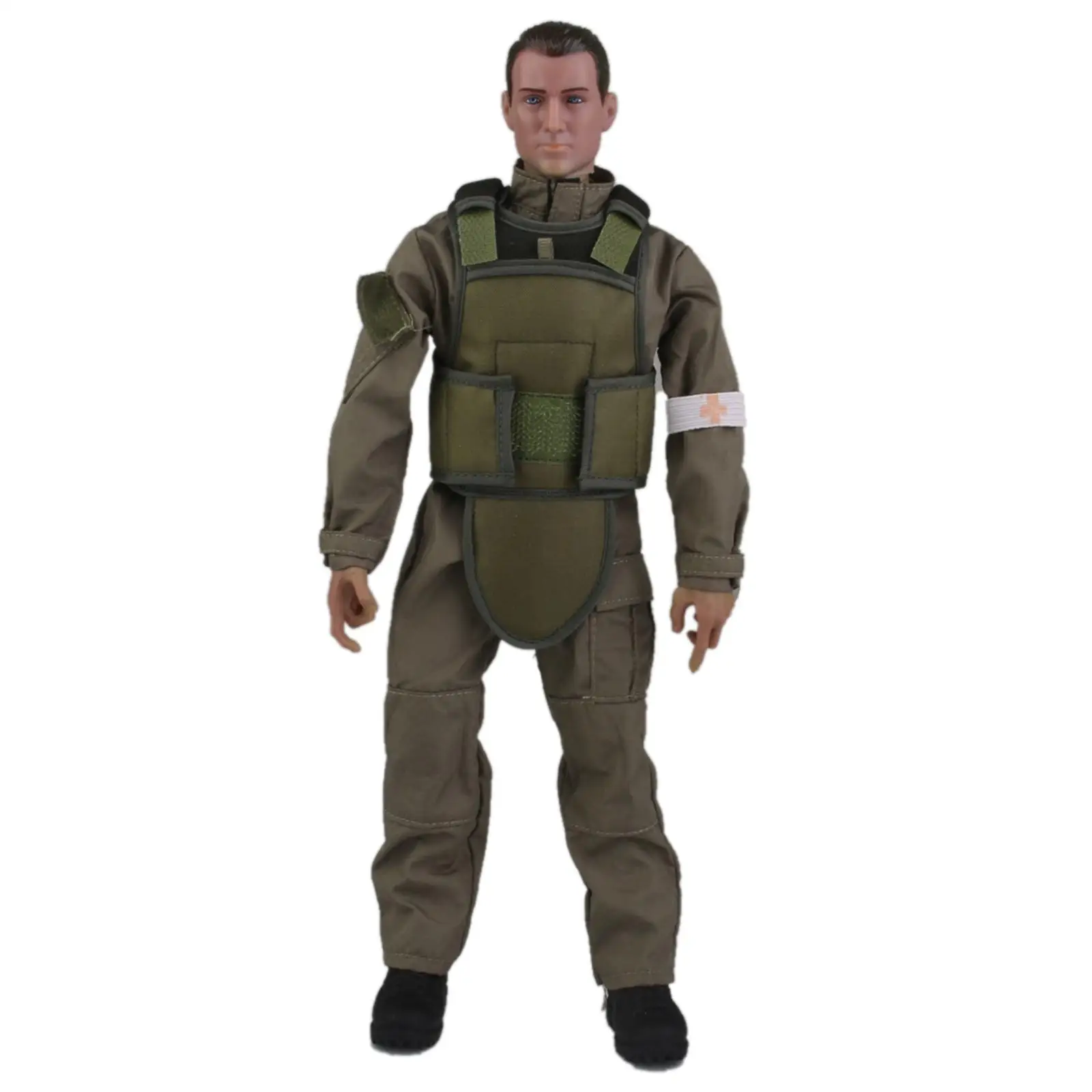 Soldier Medic Muscle Action Figure with Three Pairs of Hands Miniature Accessory for Dolls 12 Inch