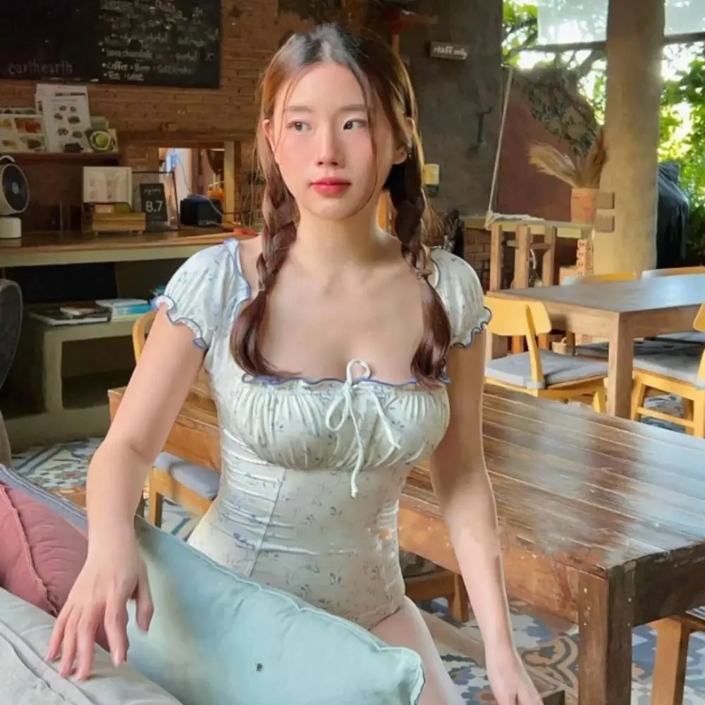 

Монокини с рюшами и принтом, купальный костюм с принтом сердца и точечным узором, купальный костюм с мягкой завязкой, пляжная одежда, пляжная одежда