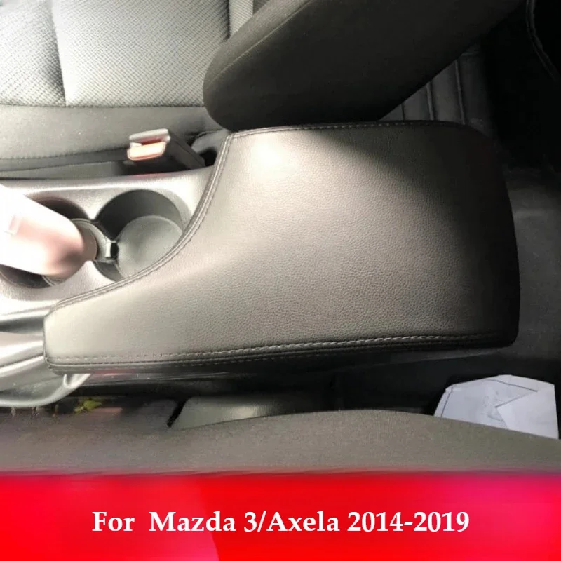 Car Accessories Interior For Mazda 3/Axela 2014-2019 Armrest Box Leather Cover, Center Console Armrest Protector Interior Parts