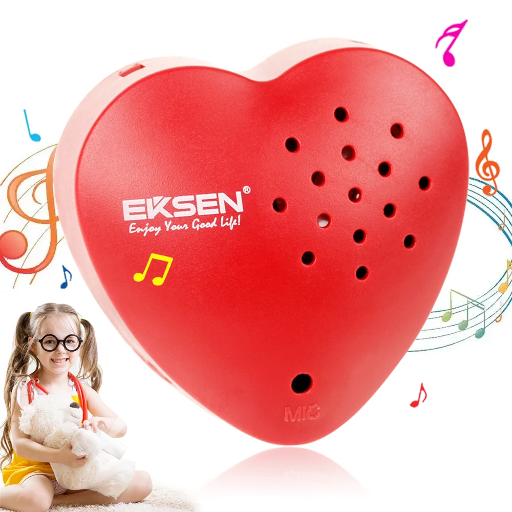 Heart Shaped Voice Recorder Recordable Sound Module Plush Toy Mini Recorder Programmable Sound Button 30 Seconds Recording