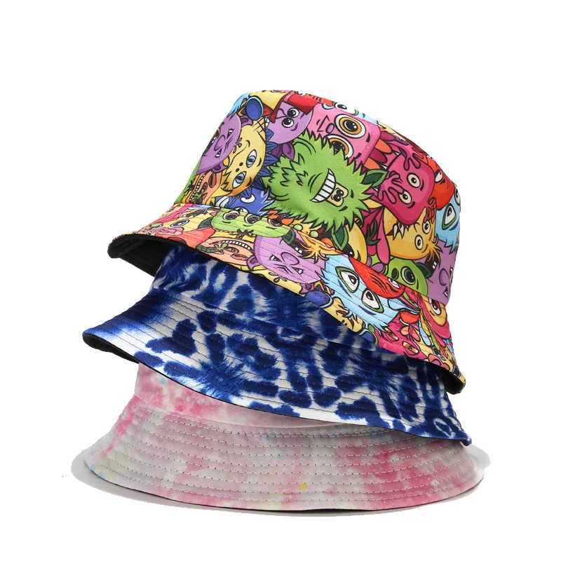 

New Fashion Graffiti Sunscreen Bucket Hats Fashion Letter Print Fisherman Hat Spring/Summer Unisex Outdoor Sunshade Fishing Cap