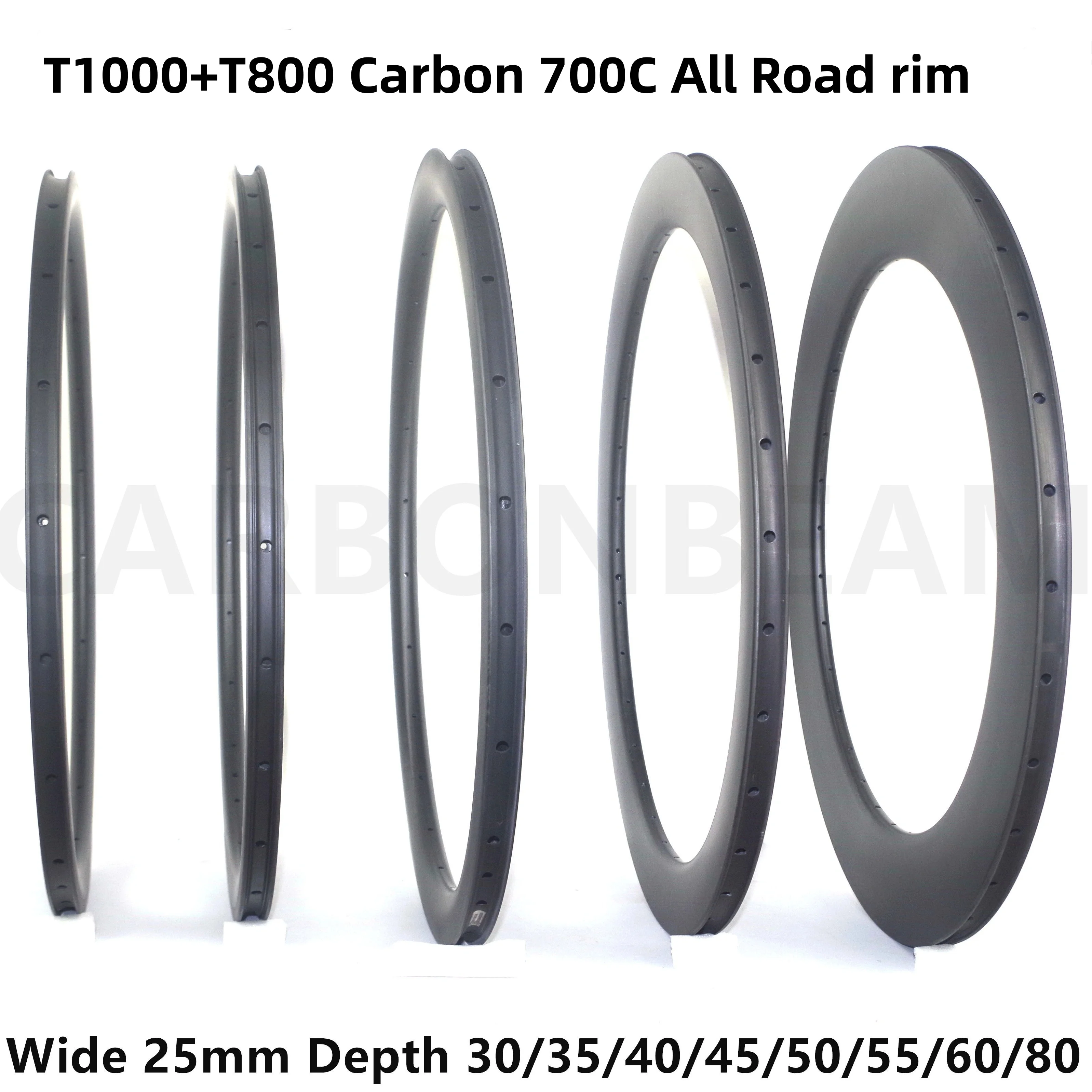 only 280g T800 super light carbon road rims 25mm wide 30mm 35mm 38mm 40mm 45mm 55mm 50mm 60mm 700c road carbon bicycle rims