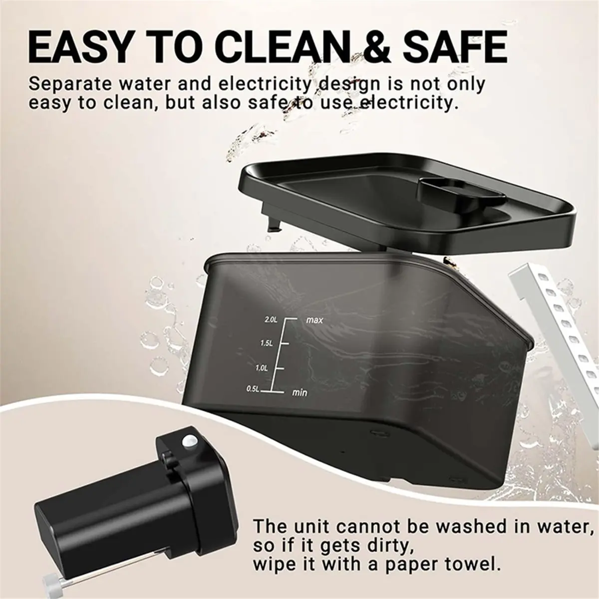 

2.5L Rechargeable Wireless Automatic Pet Water Dispenser for Cats and Dogs with Infrared Sensor