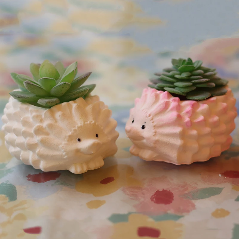 Cute Elephant Hedgehog Conch Geometric Modeling Concrete Cement Fleshy Flower Pot Silicone Mold Epoxy Resin Plaster Mould