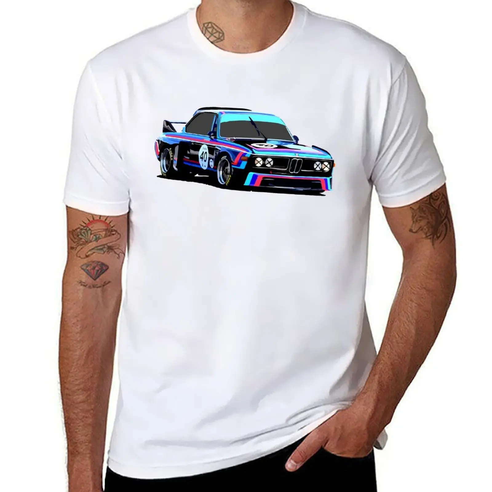

Футболка 3.0 CSL 1975 IMSA GT Race Car, хлопковая футболка, мужские футболки с рисунком, футболка