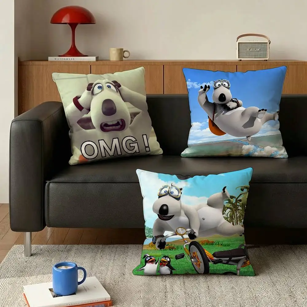 C-Cartoon B-Bernard Bear  Various Sizes Square Pillow Case For Car Home Bedchamber Decor