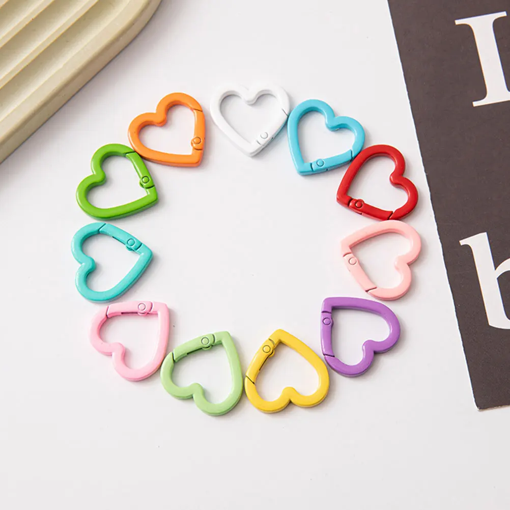 

20pcs Keychain Clasps Metal Snap Hooks Heart Shape Zinc Alloy DIY Chains Accessories Heart Shape Key Rings Snap Clip Jewelry