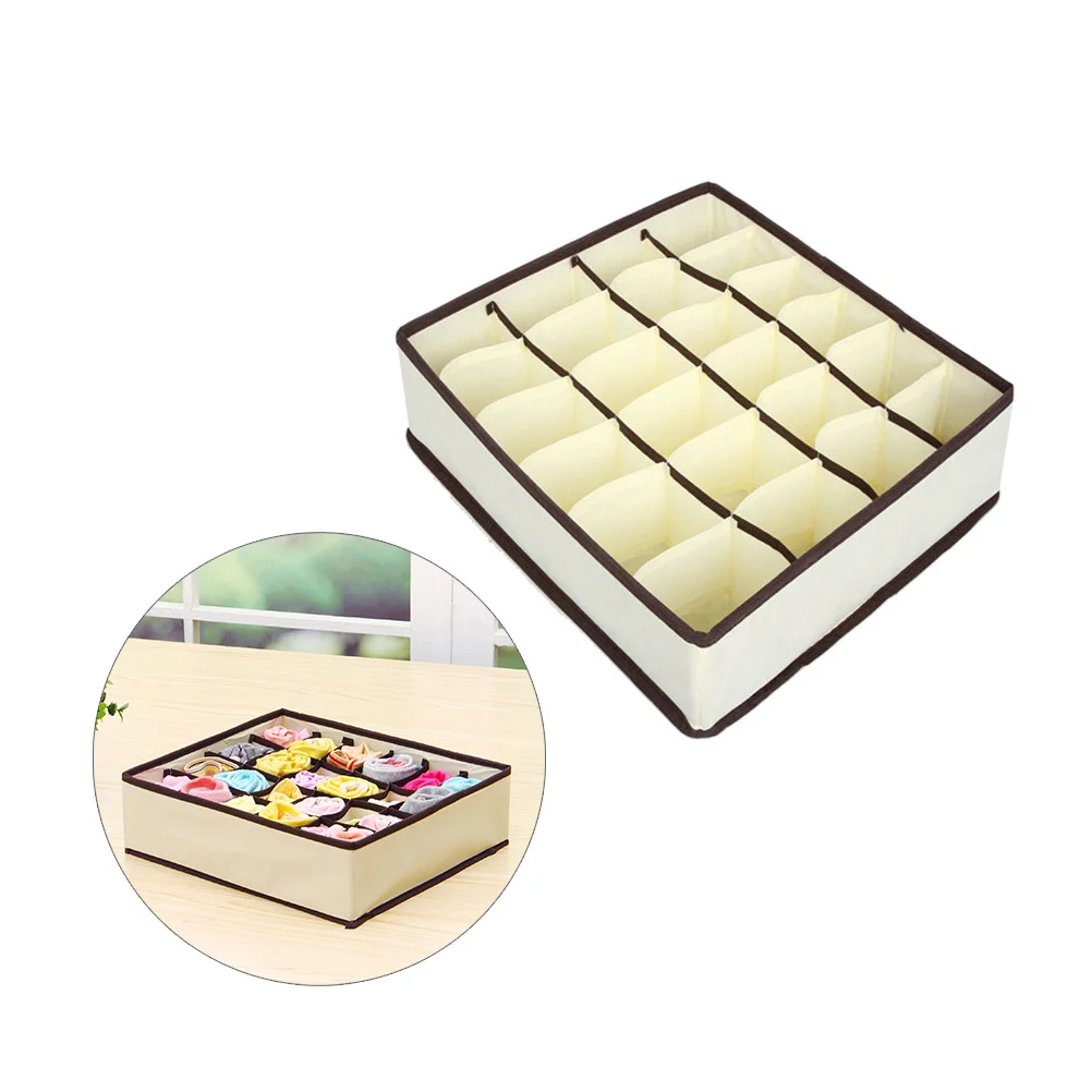 

2Pcs Non-Woven Underwear Drawer Storage Box 33cm Foldable Organizer Case for Socks Panties Bra Sock Storage Box