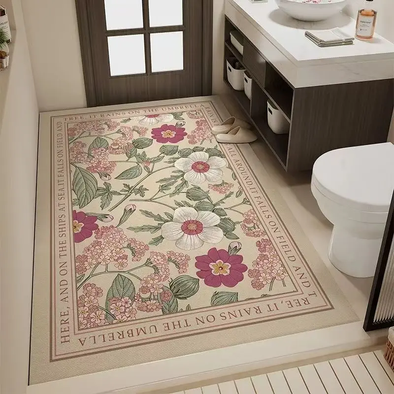 

American-style bathroom floor mat large size, toilet diatomite absorbent non-slip footpad, full coverage large area carpet