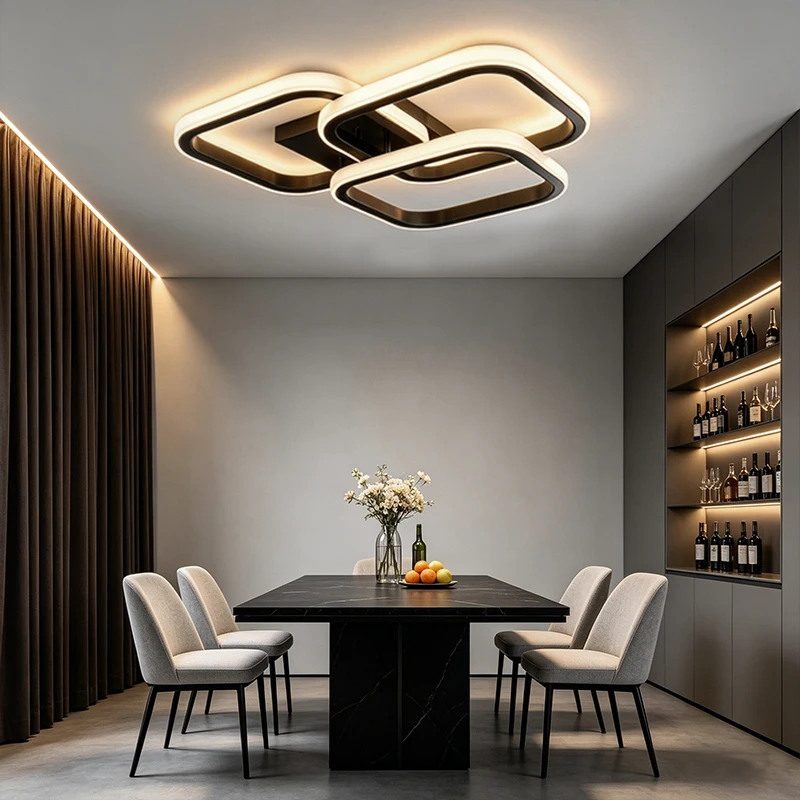 Modern LED Ceiling Light 2-4Rings Creative Design Ceiling Lamp Indoor Lighting Fixtures Hallway Balcony Aisle Office Lustre
