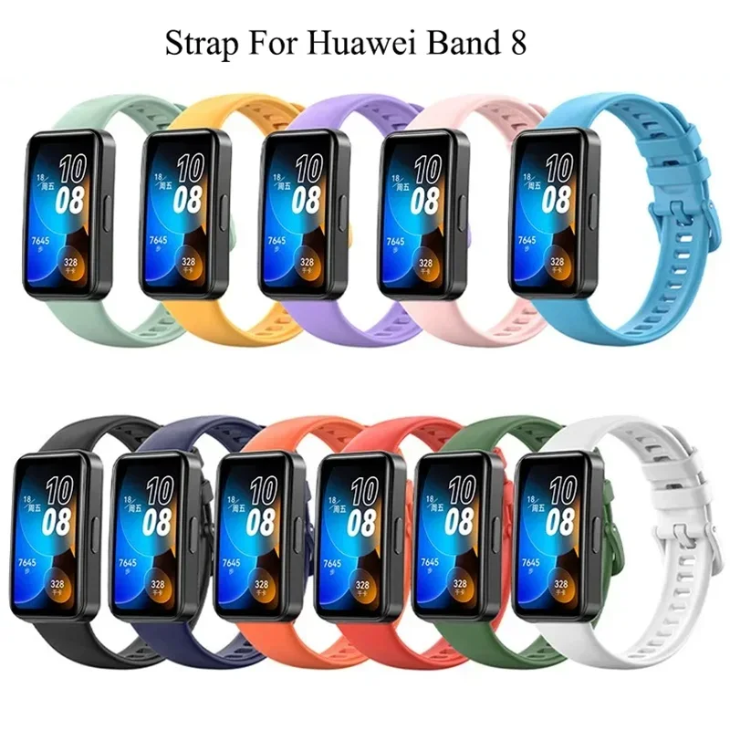 Silicone Strap for Huawei Band 8 Smart Watch Replacement Wristband Soft TPU Sport Bracelet for Huawei Band8 Watch Accessories