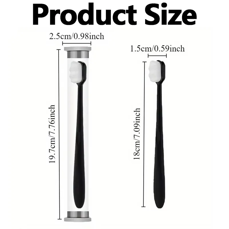 2/4/8PCS Tube Packaging Ultra-fine Soft Nano Bristle Deep Cleaning Oral Portable Adult Tooth Brush for Travel Outdoors