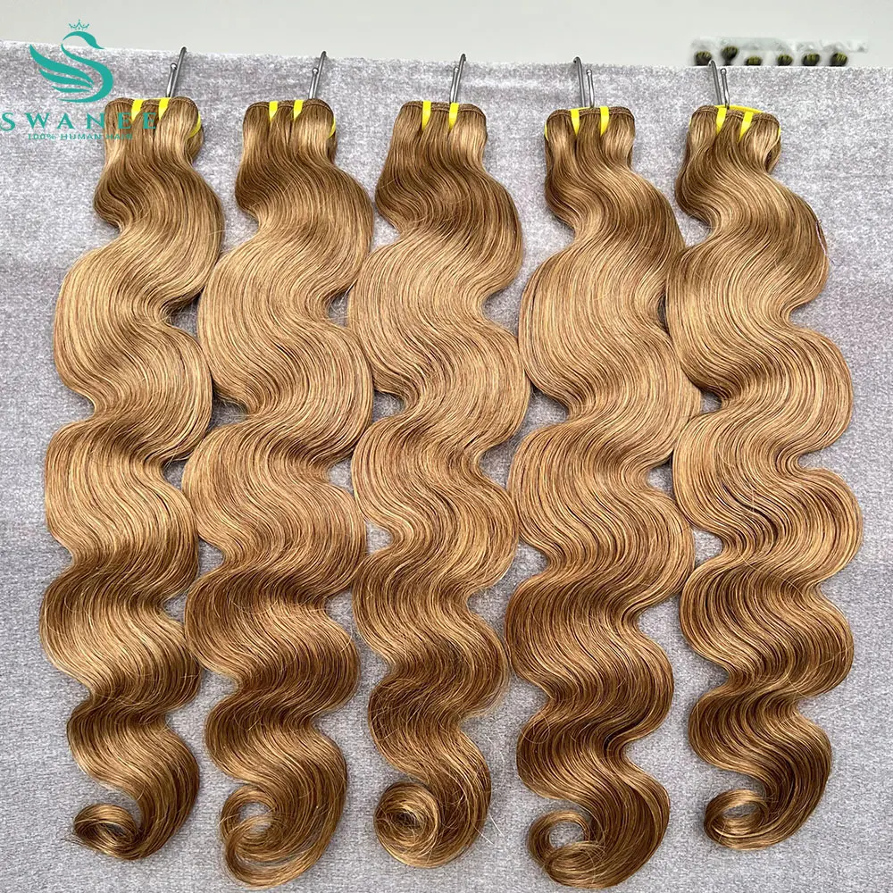 

# 8. Объемная волна, средние каштановые пучки человеческих волос, пепельно-русые, девственные пучки человеческих волос Remy, необработанные волосы для наращивания, Tissage