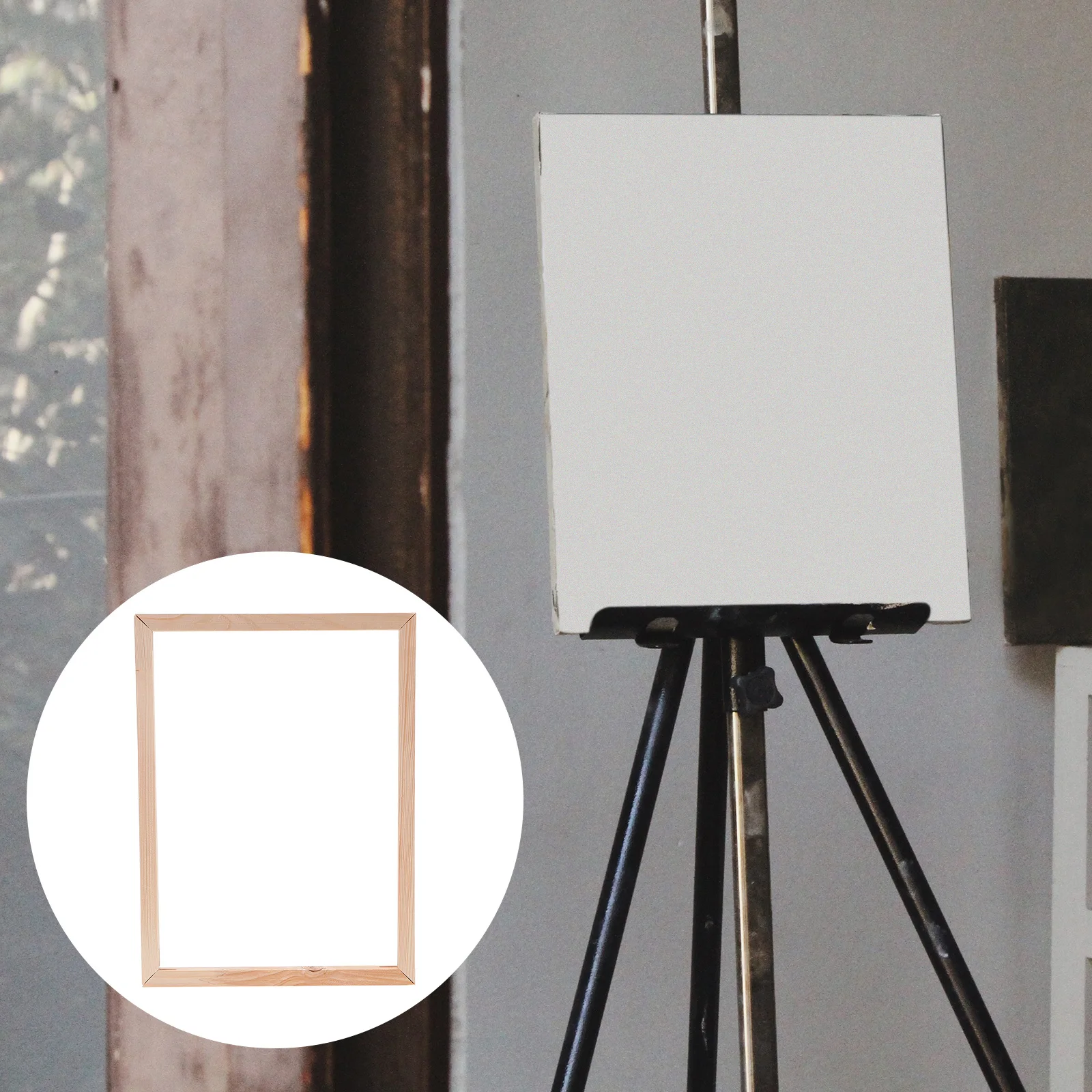 

1 set 1 Set Oil Painting Frame Solid Wooden Canvas Display Rack Easy Assembly Diy Art Accessory For Finished Paintings