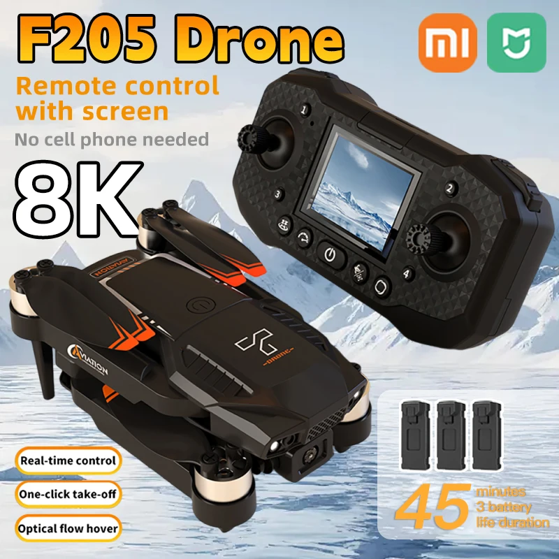 

Xiaomi Mijia F205 Drone 8K HD Dual Camera With Screen Remote 5G WIFI Smart Obstacle Avoidance FPV Brushless Motor RC Quadcopter