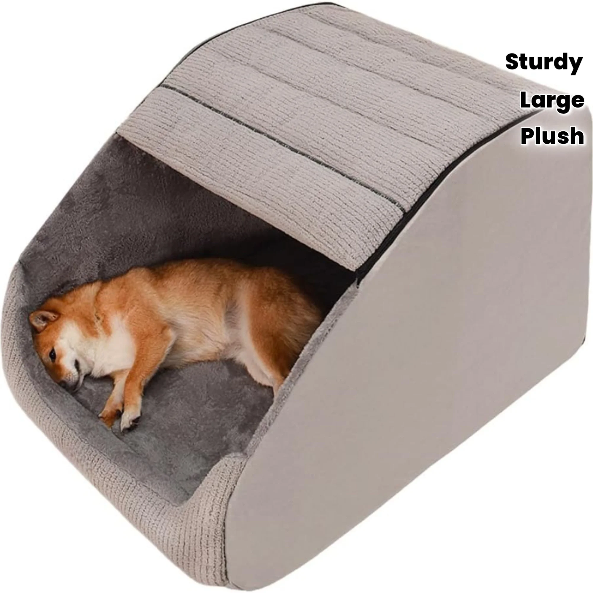 

Outdoor/Indoor Dog House with Memory Foam Mattress - Spacious Pet Bed with Non-Slip Base, Easy Assembly for Large Dogs & Senior