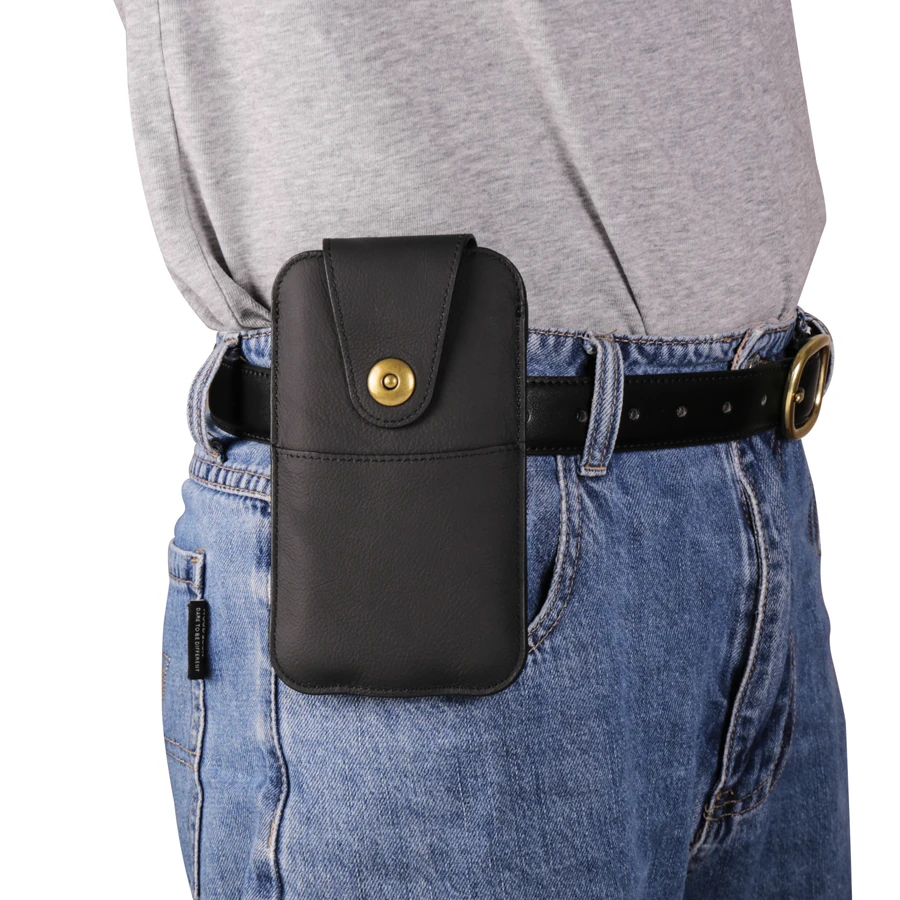 

Fashion Waist Pack Belt Clip Bag for Samsung S25 S24 S23 S22 S21 Plus Genuine Leather Pouch Holster For iPhone 16 15 14 13 12 11