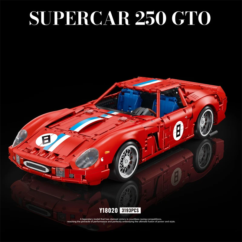 IN STOCK MOC 1:8 Technical Red Sports Car 250GTO Building Blocks Bricks Assembling Model Adult Toy Birthday Gift Set