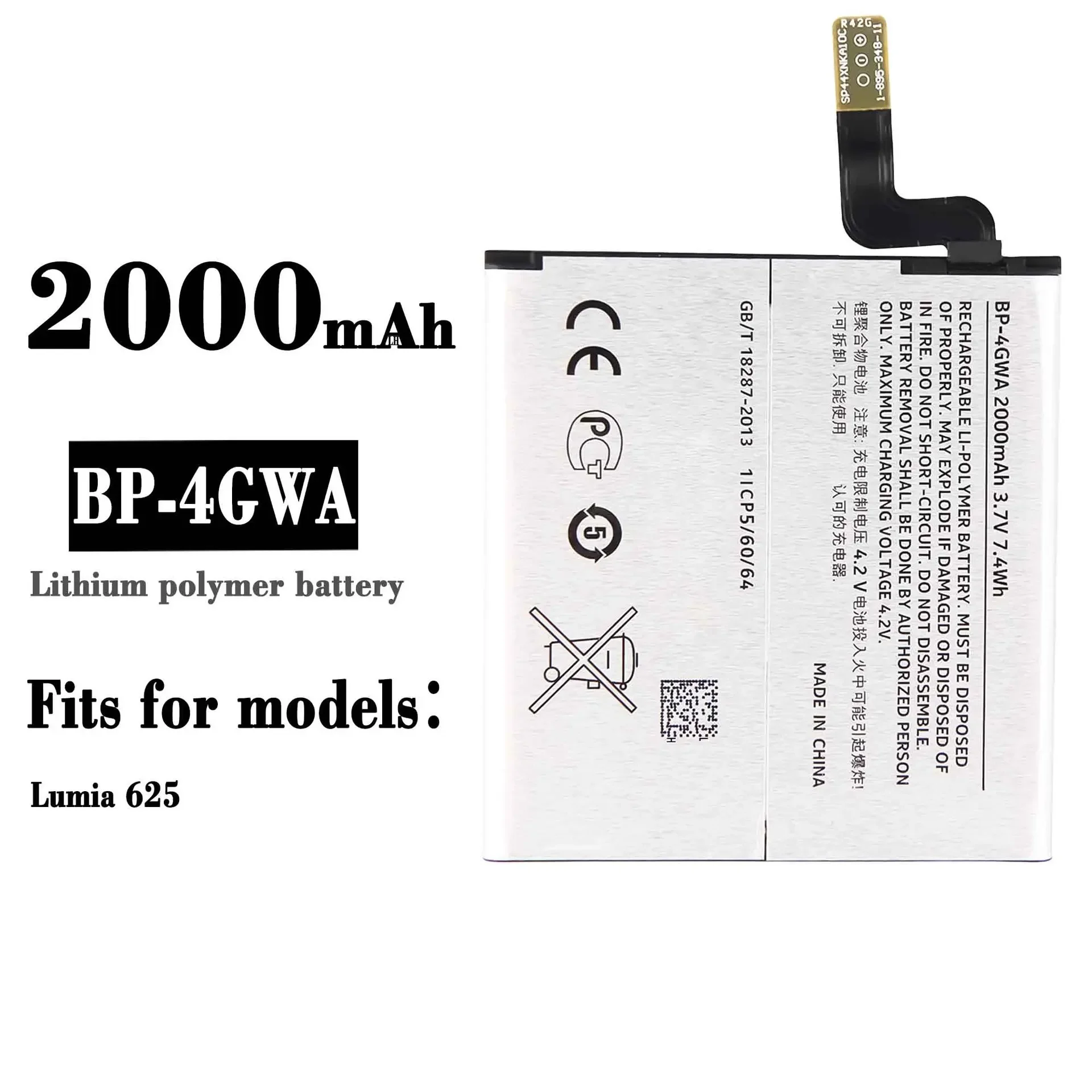 High Quality 100% Orginal Replacement Battery For Nokia Lumia 625 BP-4GWA 2000mAh Mobile Phone Large Capacity New Batteries