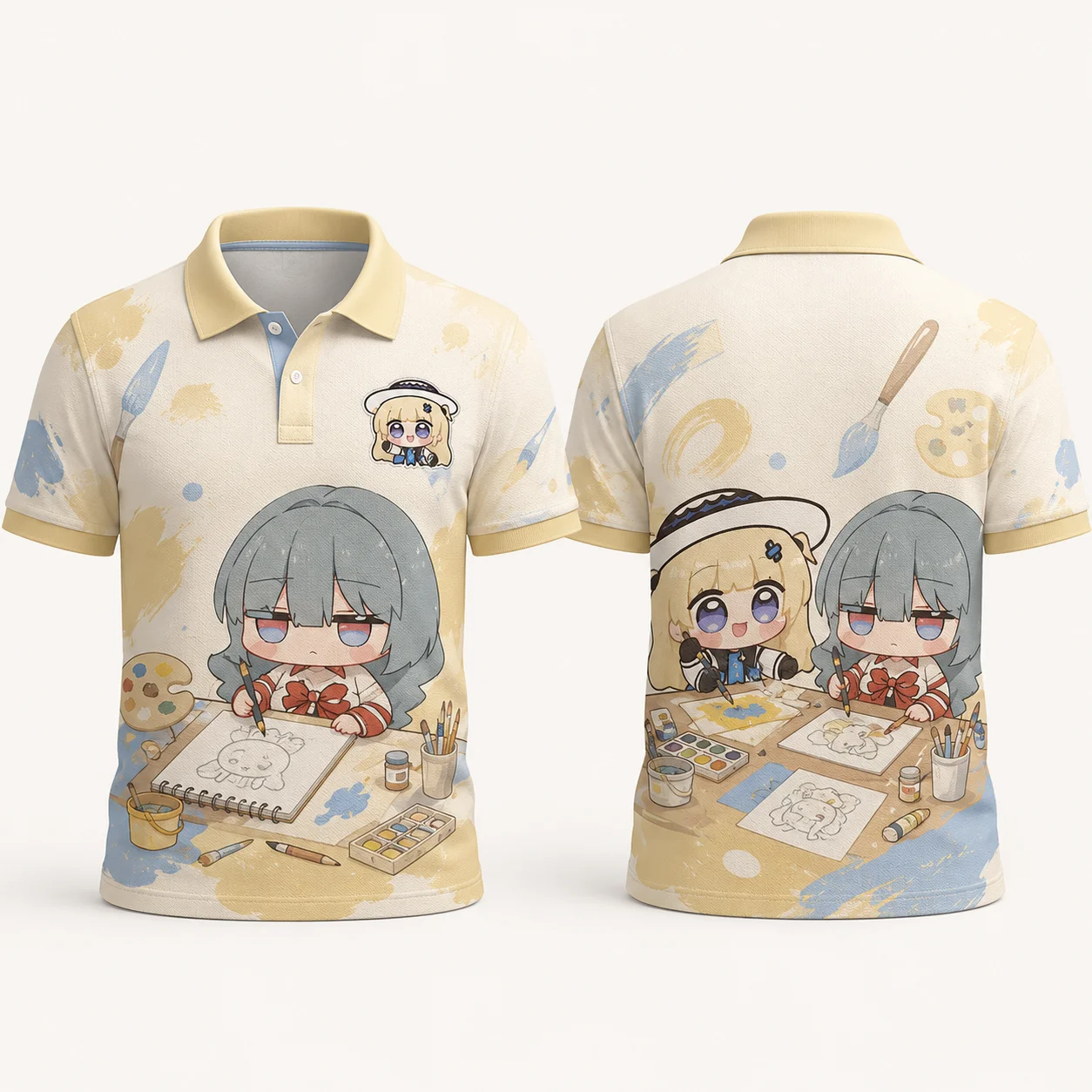 Phoebe Joubi Phrolova Chibi Anime Movie Night Polo Shirt Kawaii Girls Popcorn 3D Print Quick Dry Breathable Summer Casual Top