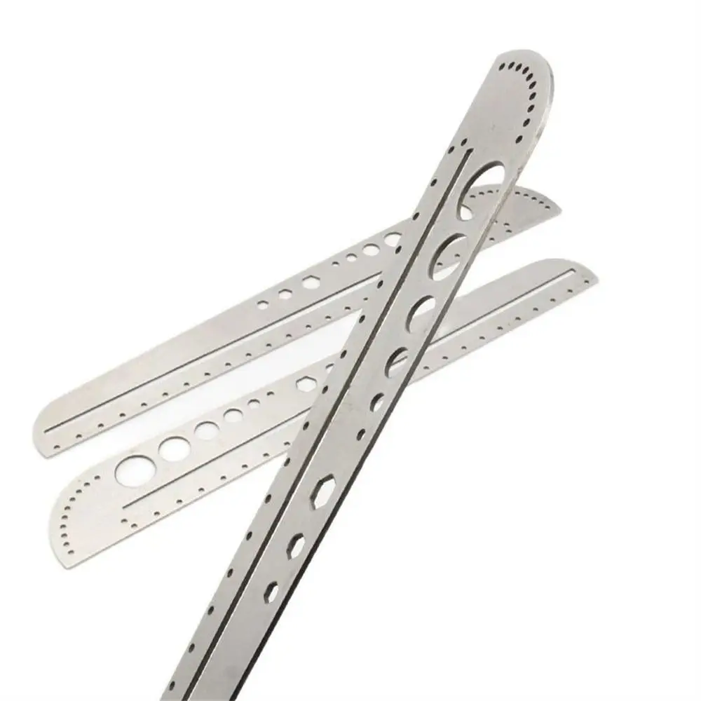 Drafting Tools Stainless Steel for DIY Template Round Protractor Ruler Measuring Ruler Straight Ruler Angle Protractor