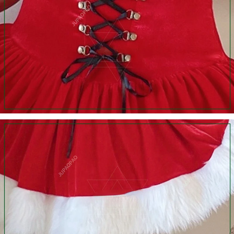 Christmas Women's Dress Role Play Santa Claus Costume Red and White Skirt Costume Elegant Role Play Costume Carnival Performance