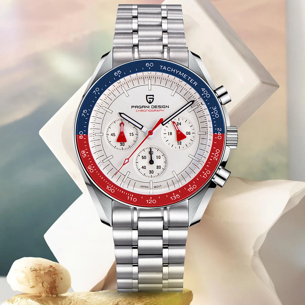 PAGANI DESIGN 2026 New V5 PD1701 Men's Watches Luxury Quartz Watch Men Sport Speed Chronograph AR Sapphire Glass 100M Waterproof