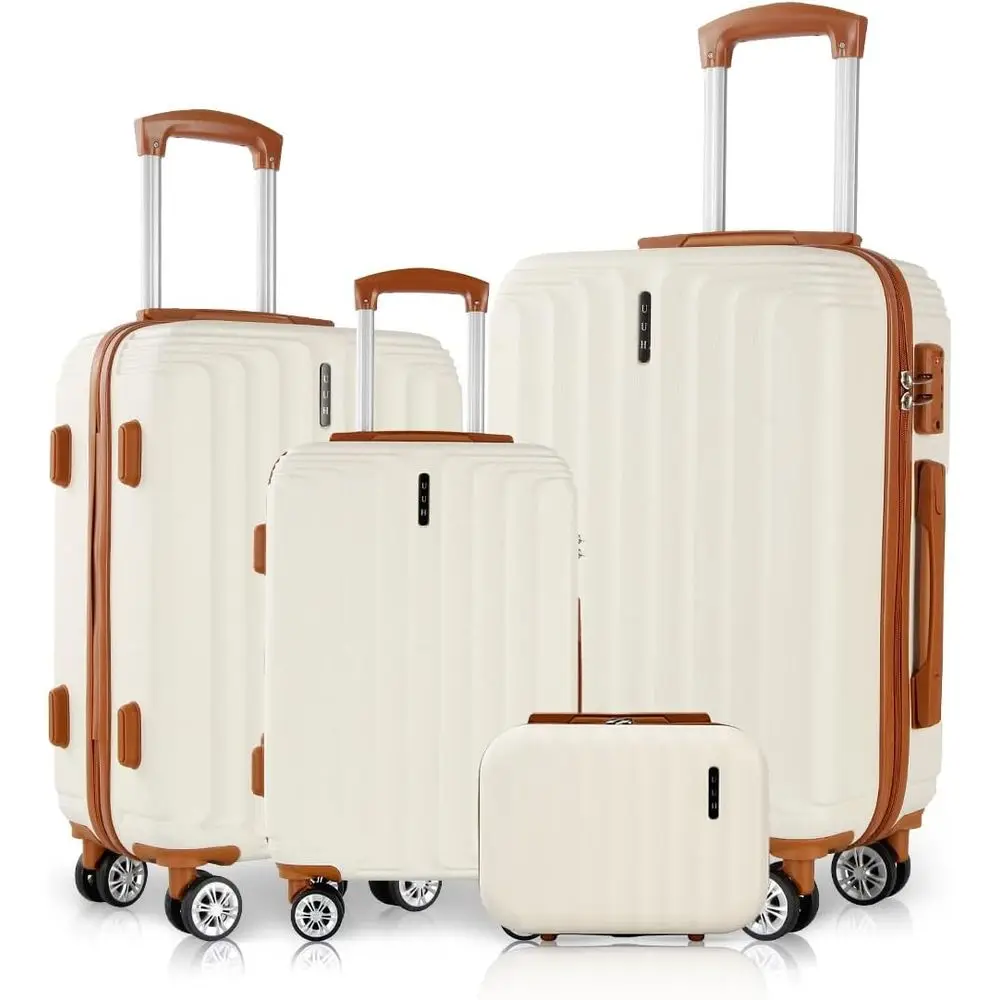 

4-Piece ABS Luggage Set with TSA Lock: Durable, Lightweight for Travel and School