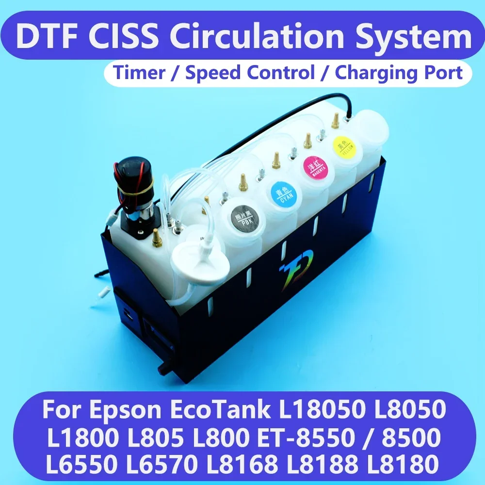 

ET 8550 CISS L805 DTF Ink Circulation Kit Tank Stirrer for Epson L1800 L800 L18050 L8050 XP600 8500 DTG White Ink Mixer Timer