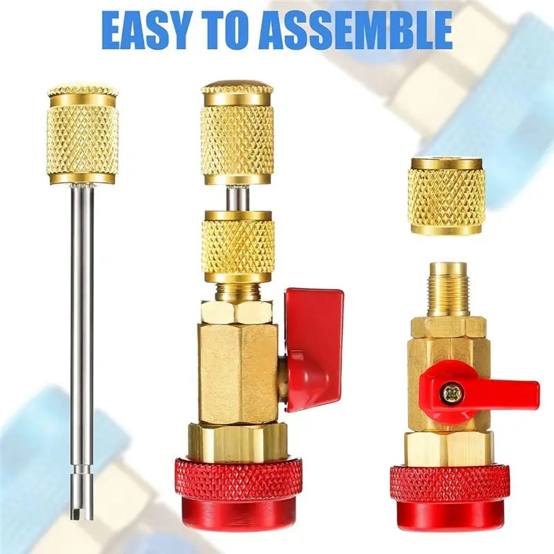 DT39 R134A R1234YF Valve Core Tool, Air Condition Valve Core Remover Tool 134a Valve Core for Car AC Repair, Copper