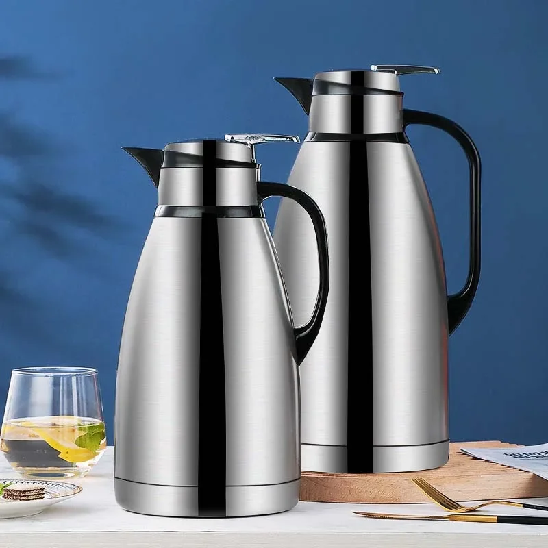 2/3L Large Capacity Insulation Jug Double-layer Vacuum Stainless Steel Insulated Kettle Portable Coffee Thermos Hot Water Bottle