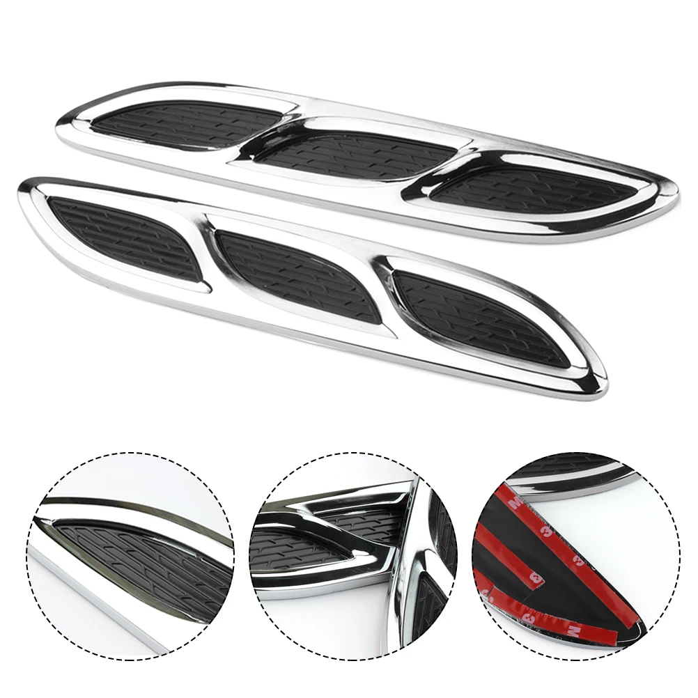 

1 Pair Car Board Decoration ABS Waterproof Heat Resistant Hood Vent Stickers Auto Exterior Exhaust Head Vehicle Side