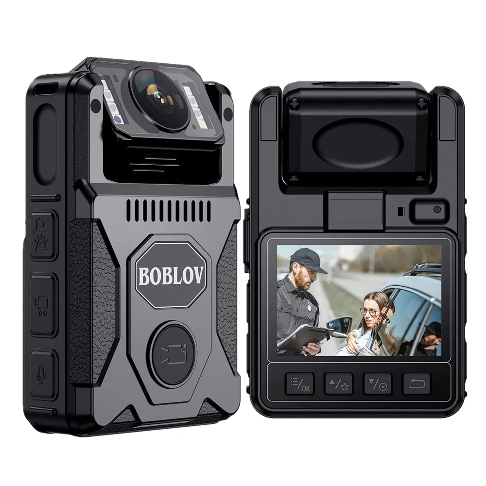 BOBLOV M7 1080P HD Minikamera 4000 mAh Camcorder 128 GB GPS Bodycam Polizeikamera 180 ° Rotierende Fahrradkameras Sport DV Auto DVR Cams – Detail 1