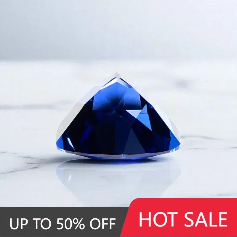 

A-High Quality Lab Grown Sapphire Trillion Cut Royal Blue Color DIY Jewelry Making Ring Main Materials Selectable AGL Certificat