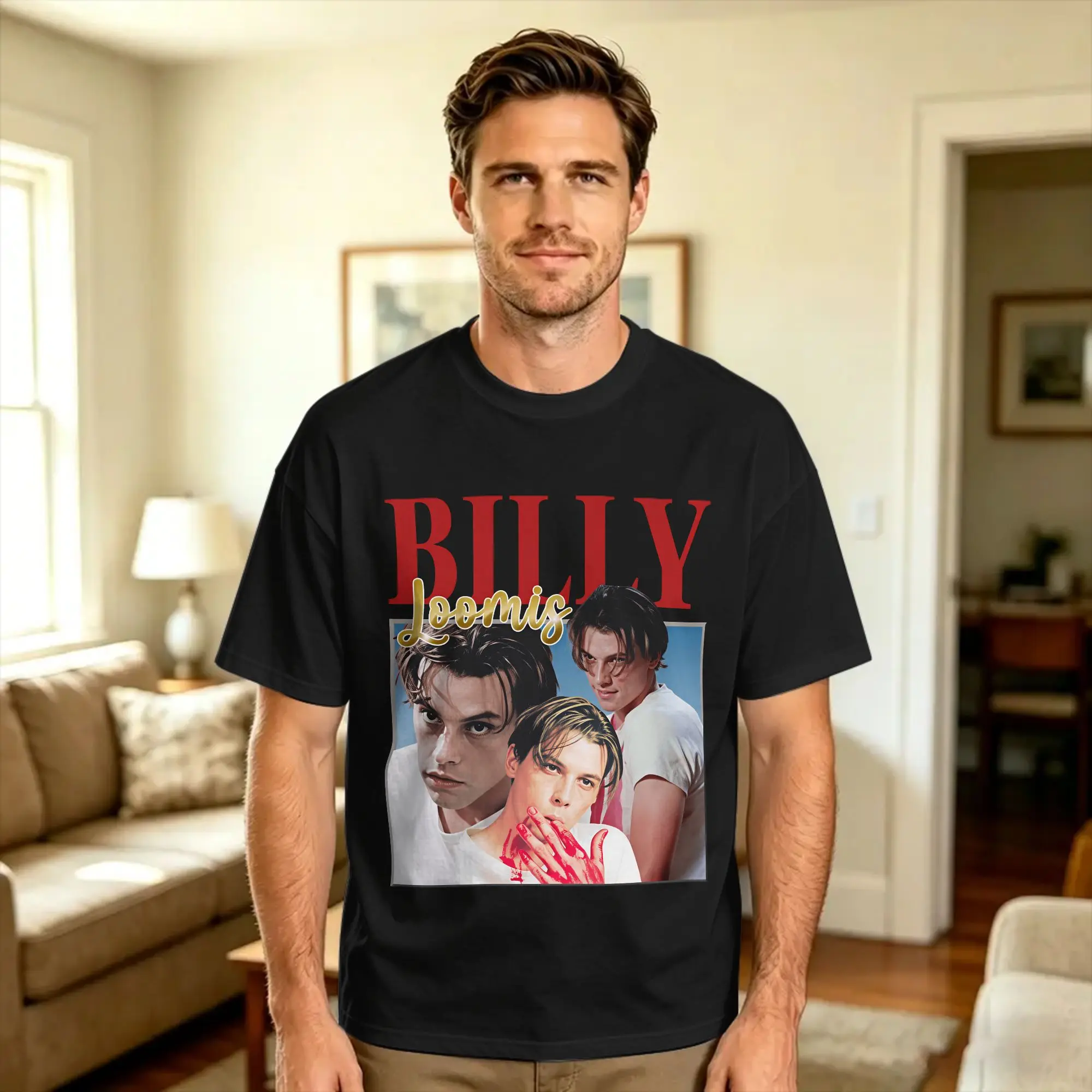 Billy Loomis Vintage Bootleg T Shirt Couple  Y2K Casual T-Shirts Summer Round Neck Trending Tee Shirt Hot Sale Big Size Tops