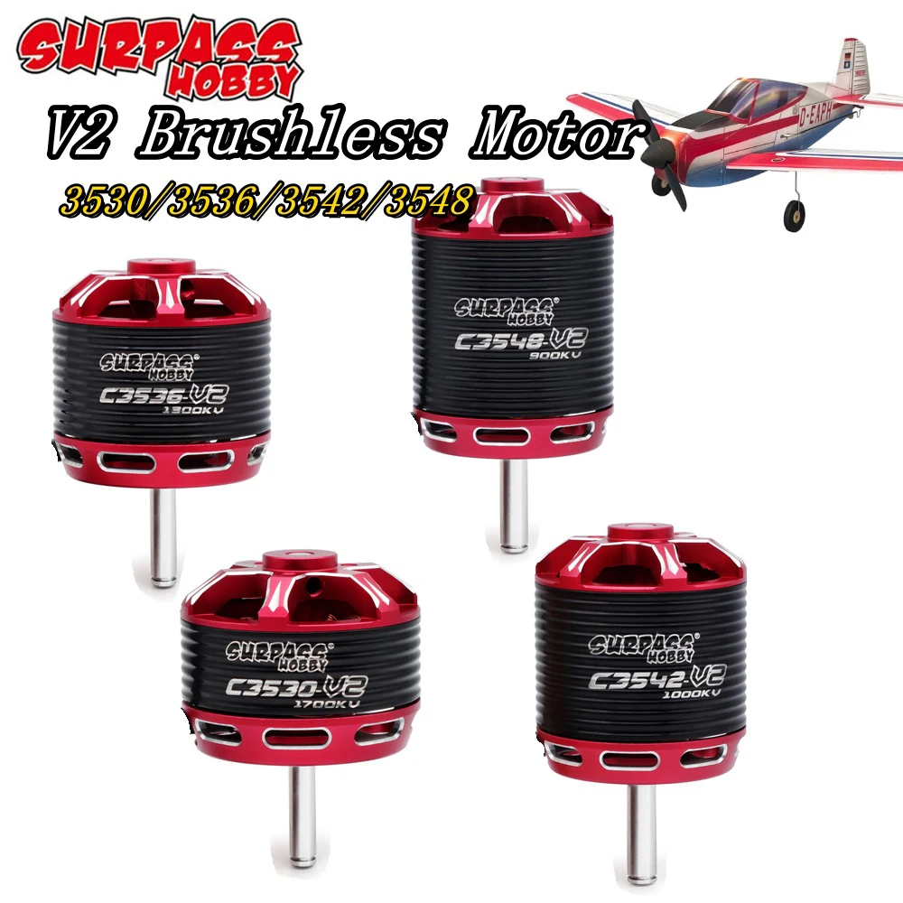 

Surpasshobby C3530 C3536 C3542 C3548 V2 Brushless Motor for RC Airplane Fixed-wing Glider Aircraft RC Model Part & Accessories