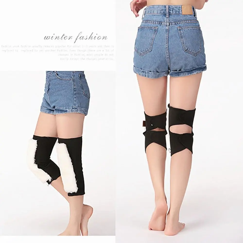 Adjustable Style Plus Velvet Winter Knee Pads Lightweight Warm Warm Knee Sleeve Thickened Coldproof Leg Sleeves Unisex