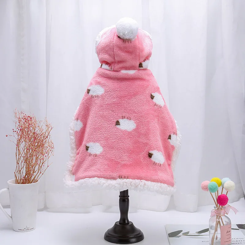 Winter Dog Cloak Pet Clothes Large and Small Dog Coat Cloak Flannel Cotton Coat Corgi Warm Clothes Cat Clothes Dog Costume