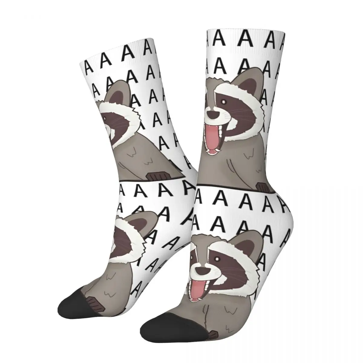 Screaming Raccoon Socks Shopping 3D Print Boy Girls Mid-calf Sock