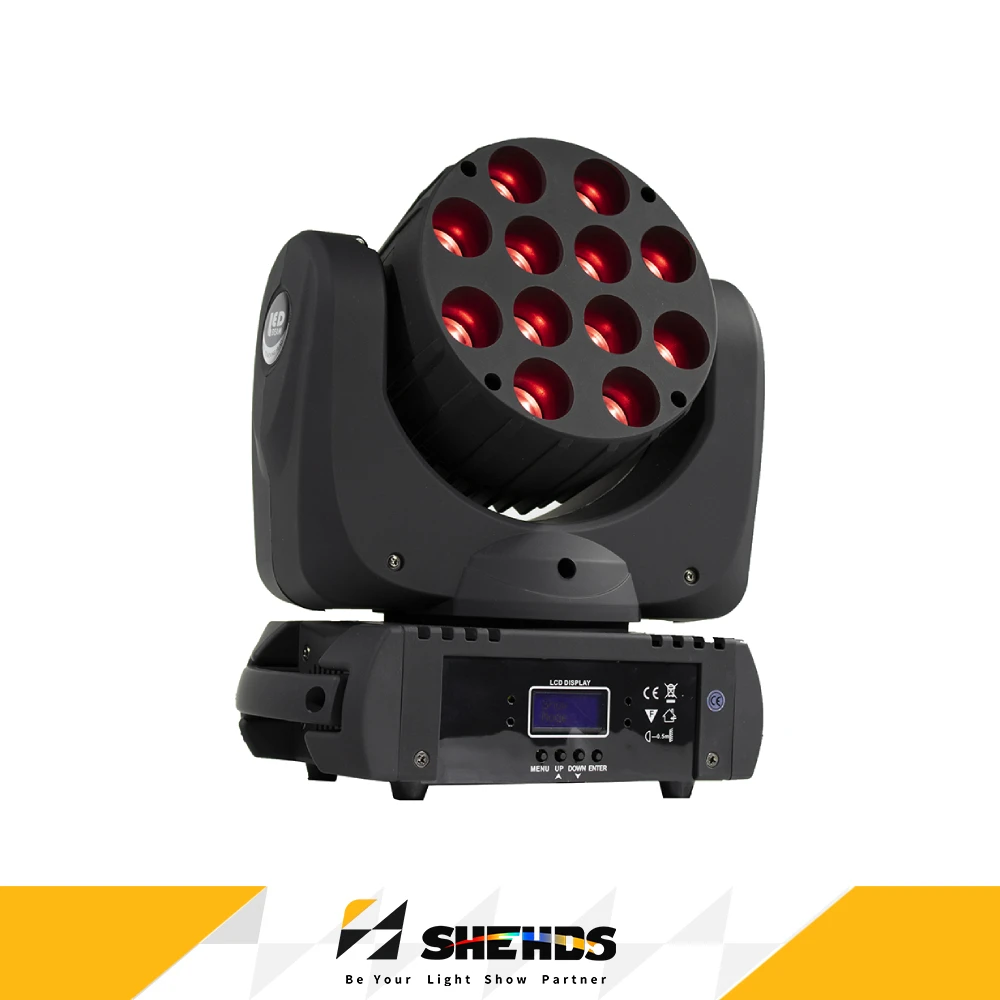 

SHEHDS LED Beam 12X12W RGBW Moving Head Light DMX512 For Party Wedding Dj Disco Nightclub Theater Party Stage Wedding