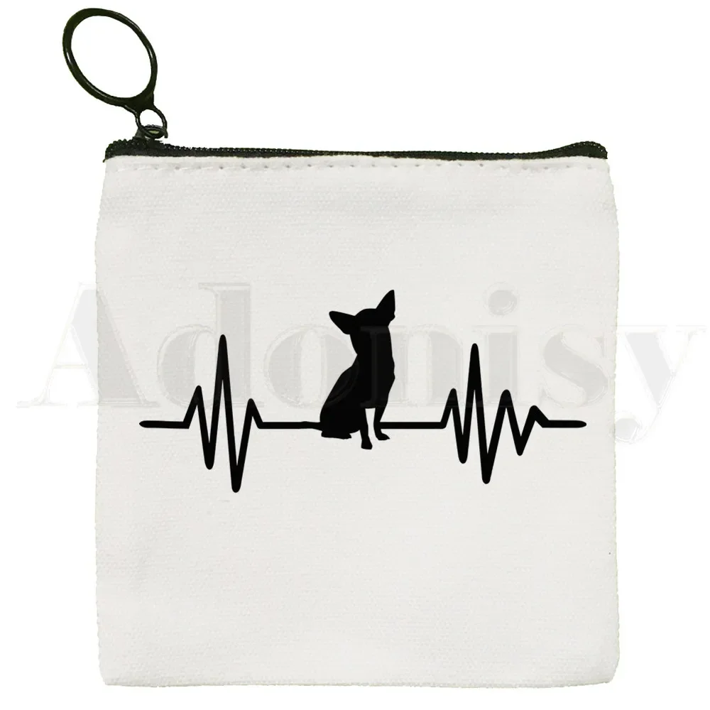 Porte-monnaie animal Chihuahua, joli chien drôle, porte-clés illustration des années 90, petit sac grill simple, nouveau porte-monnaie créatif, mode