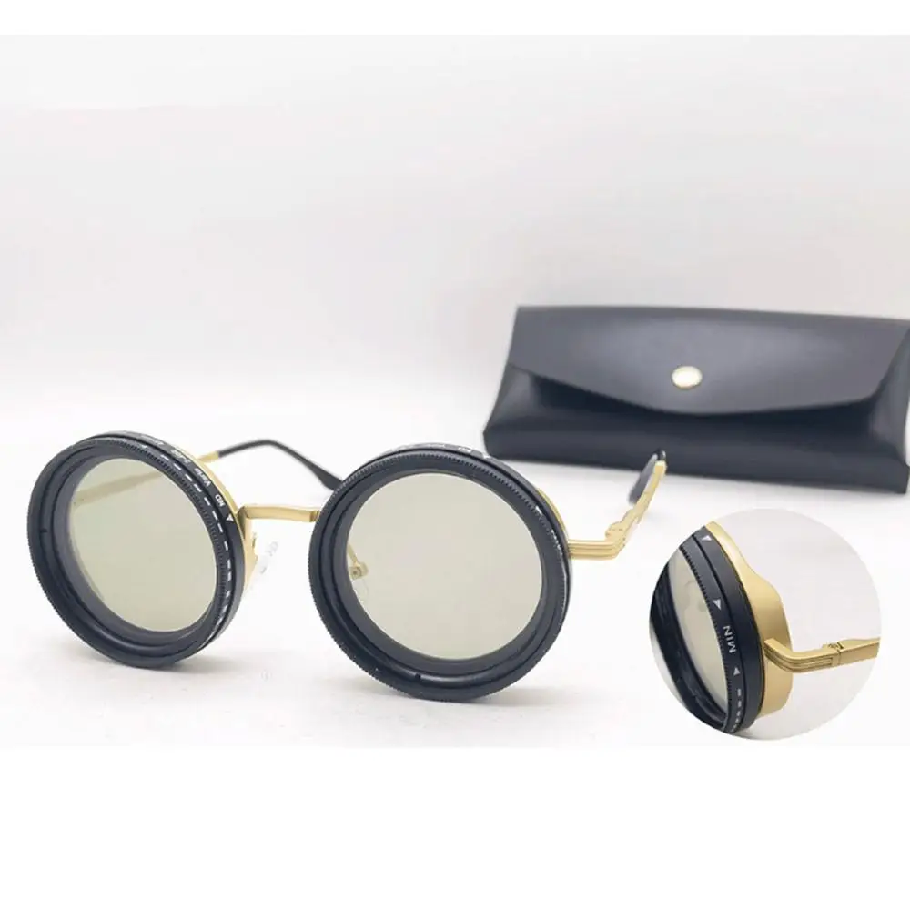 

Polarized Round Sunglasses - ND9 Adjustable Dimming Retro Shades for Men Women UV400 Protection Fishing Outdoor Eyewear