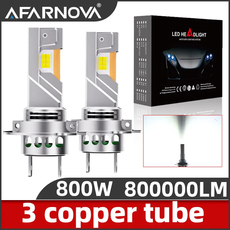 

H7 LED Headlight Bulb Mini Wireless 800W 800000LM 6000K CSP for Car Headlamp Auto Diode Lamps H7 1:1 Turbo Led 12V Automobile
