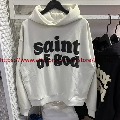 Imagen 2 del producto Sudadera con capucha Vintage CPFM Saint Of God para hombre y mujer, sudaderas con estampado de soplo, jerséis de gran tamaño con capucha