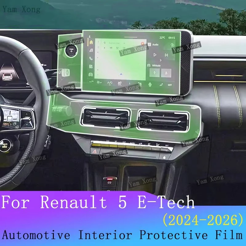 

For Renault 5 E-Tech Auto Full set interior Film Center Console Sticker Navigation screen Protection Wrap Cover Transparent Film