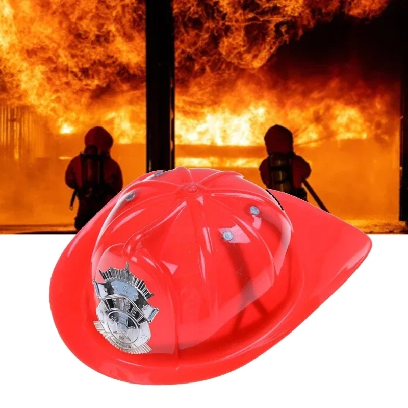 Kid Fireman Costume Hard Helmets Fireman Helmet Firefighter Hat Fireman Cosplay Costume Accessories Halloween Props
