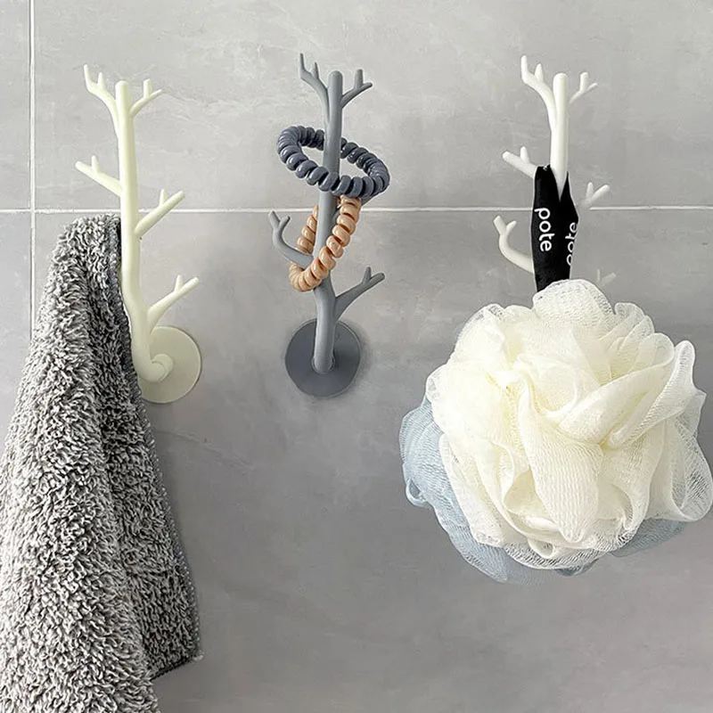 

Branches No-trace Bathroom Hanging Hooks Door Keychain Supplies Decoration Hooks Kitchen Bathroom Shower Organizers Hanger Hooks