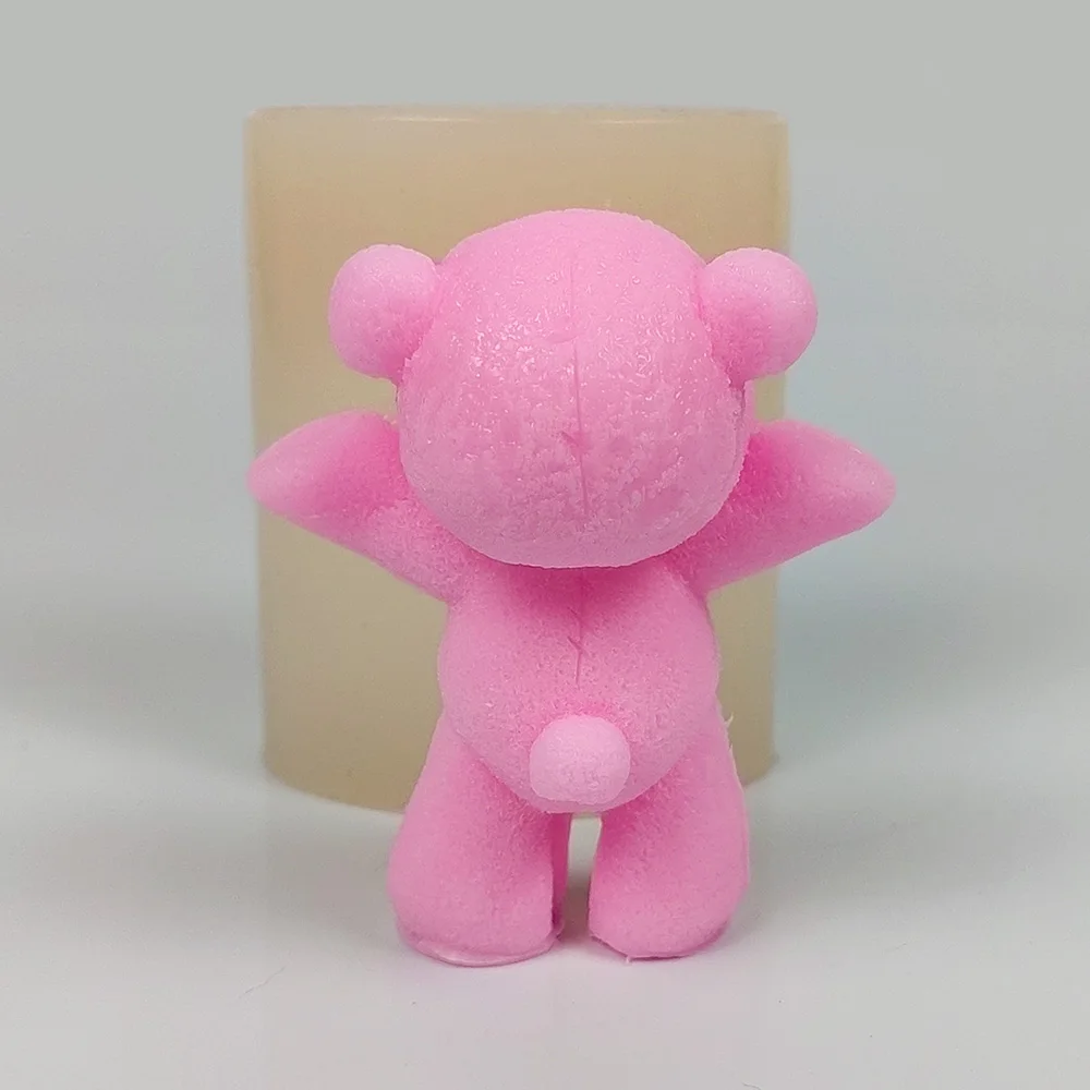 3D Animals Mold Cute Smiling Bear Moulds Silicone Candle Soap Molds Open Hands Bears Wedding Birthday DW0757