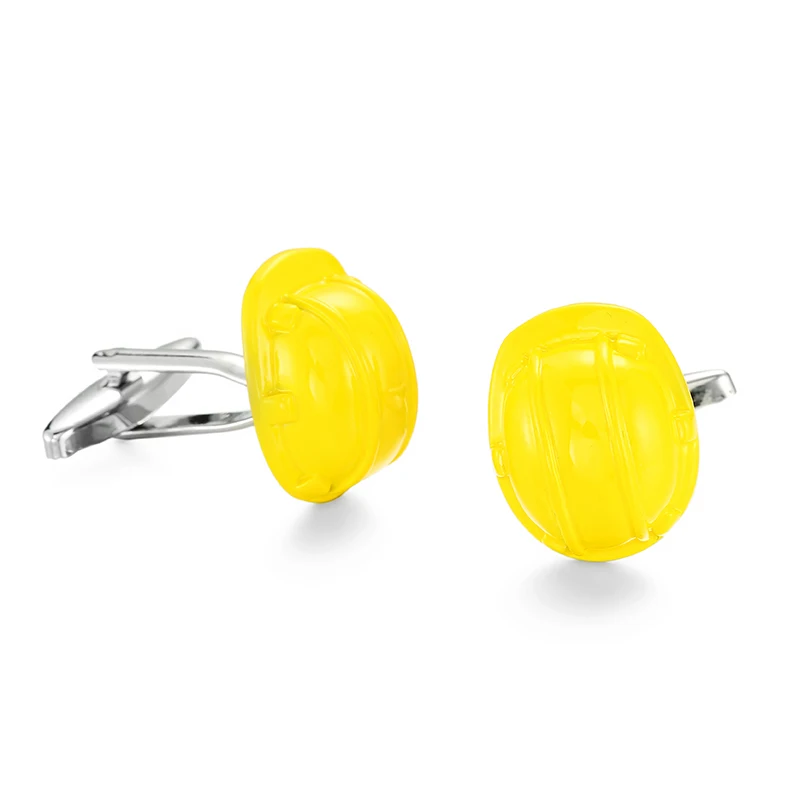 DY-gemelos de casco de seguridad amarillo de Ingeniero Superior de latón de alta calidad para hombres, gemelos de camisa francesa, joyería al por mayor, nuevo